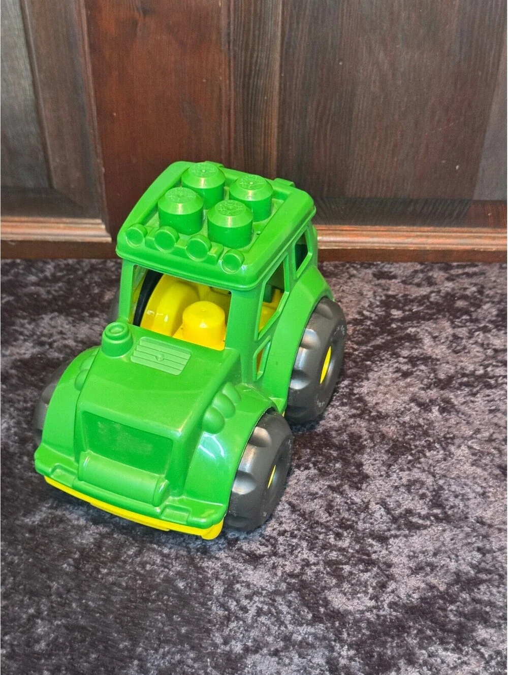 Mega Bloks Green and Yellow John Deere Tractor Toy